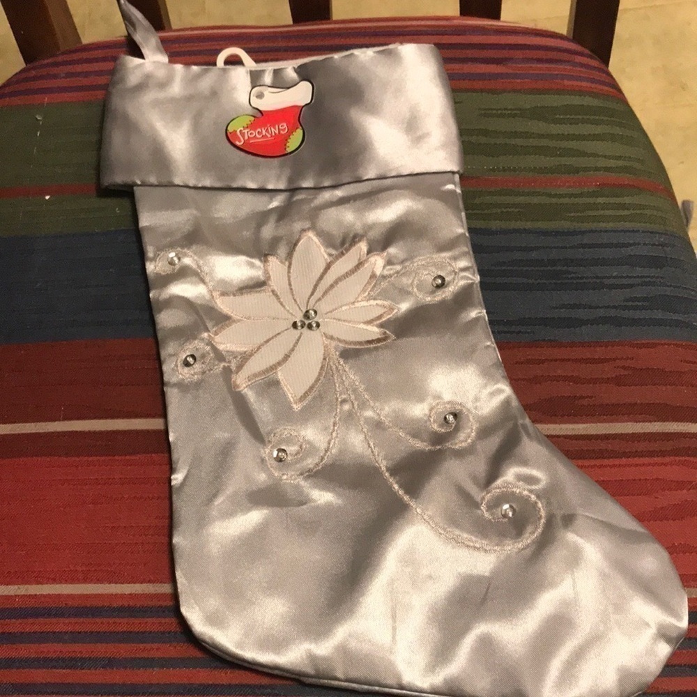 FOUR silver Xmas stockingS
